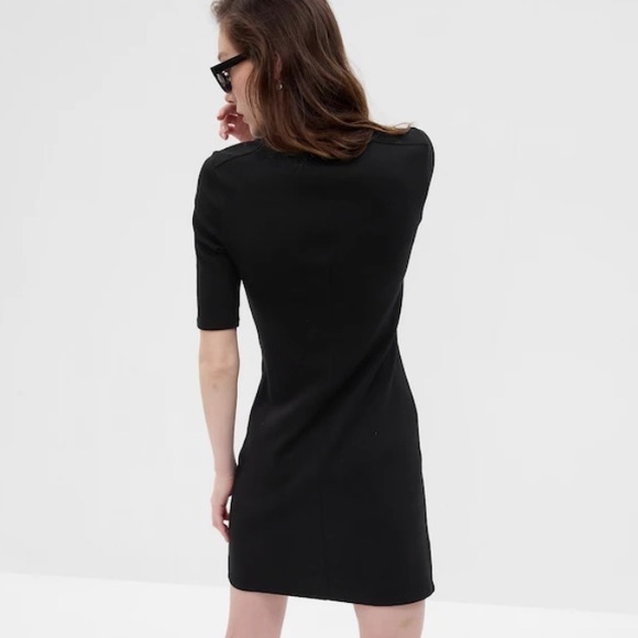 NWT GAP 3/4 Sleeve Black Mini Dress Small Petite - Picture 3 of 8